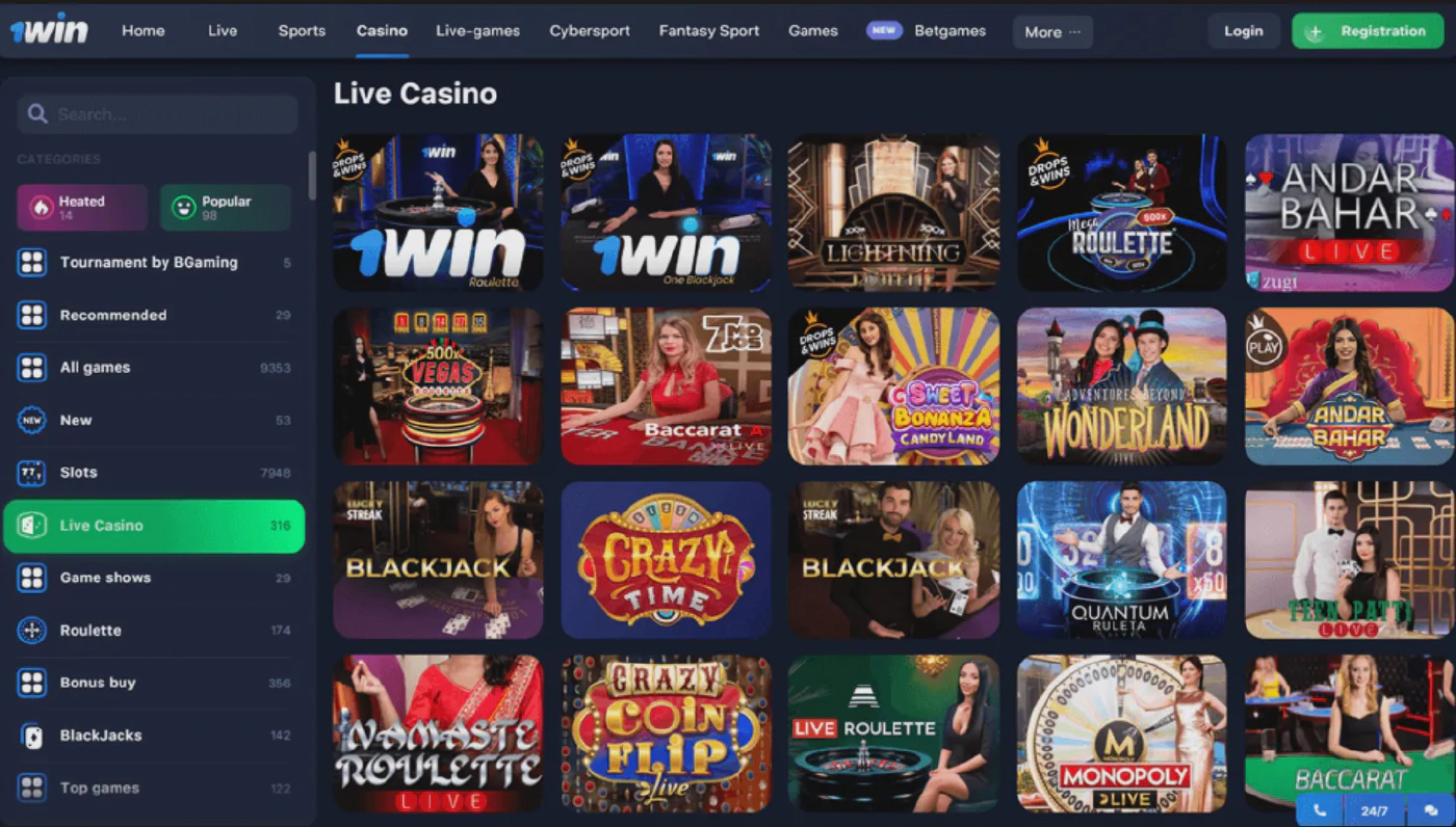 1win Live Dealer Games