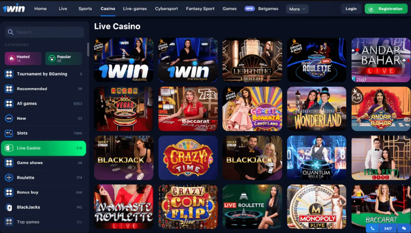 1win Live Dealer Games