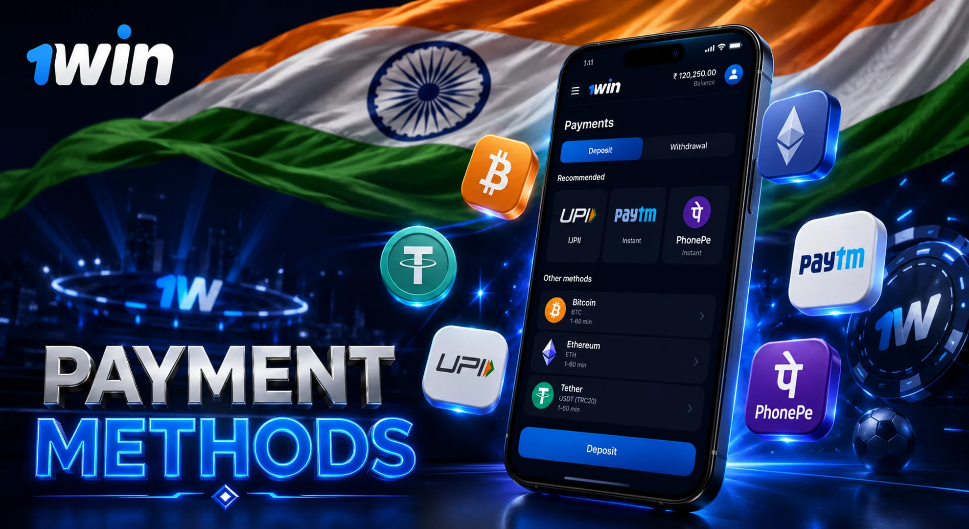 1win payment methods