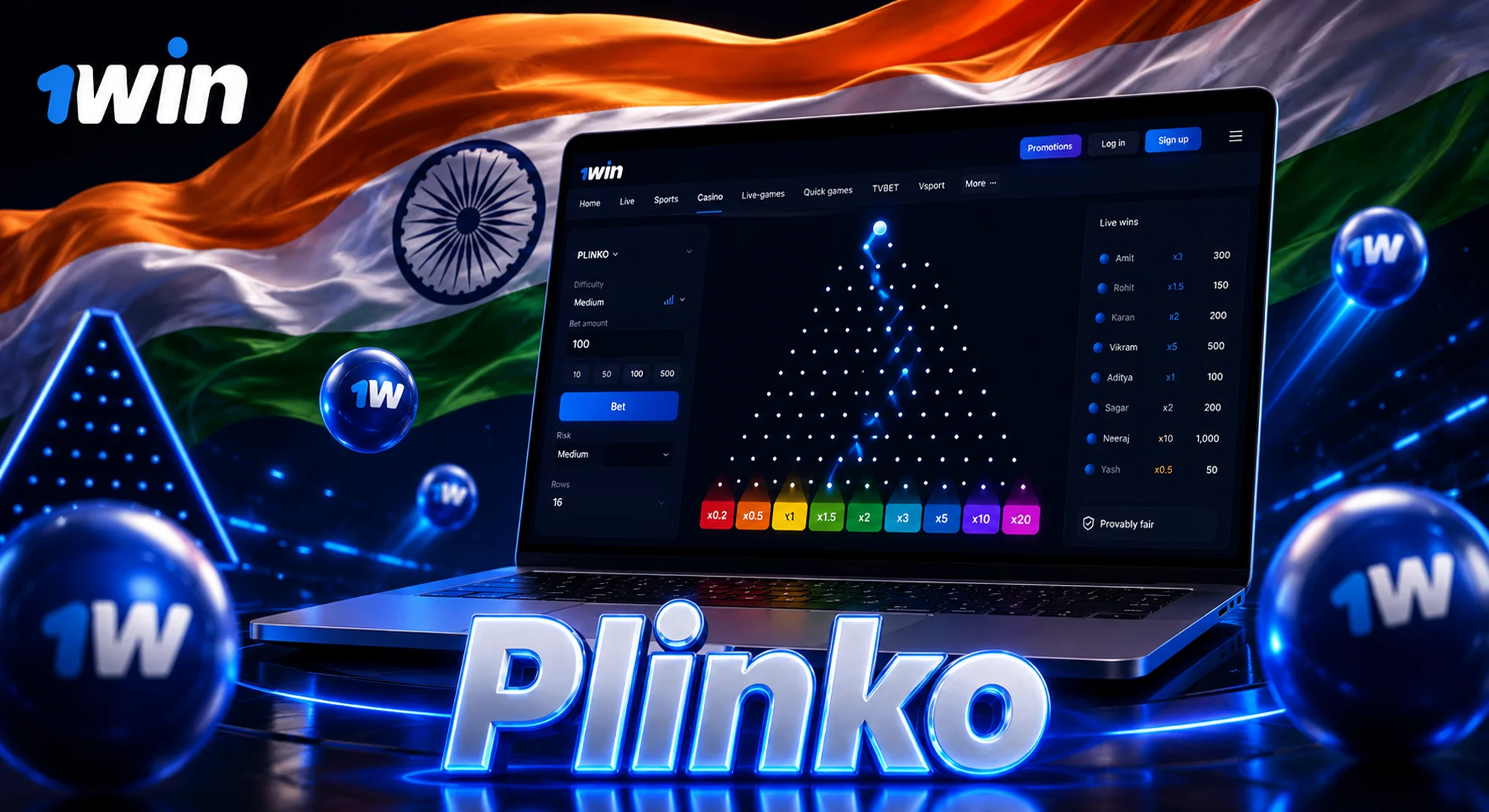 1win plinko game